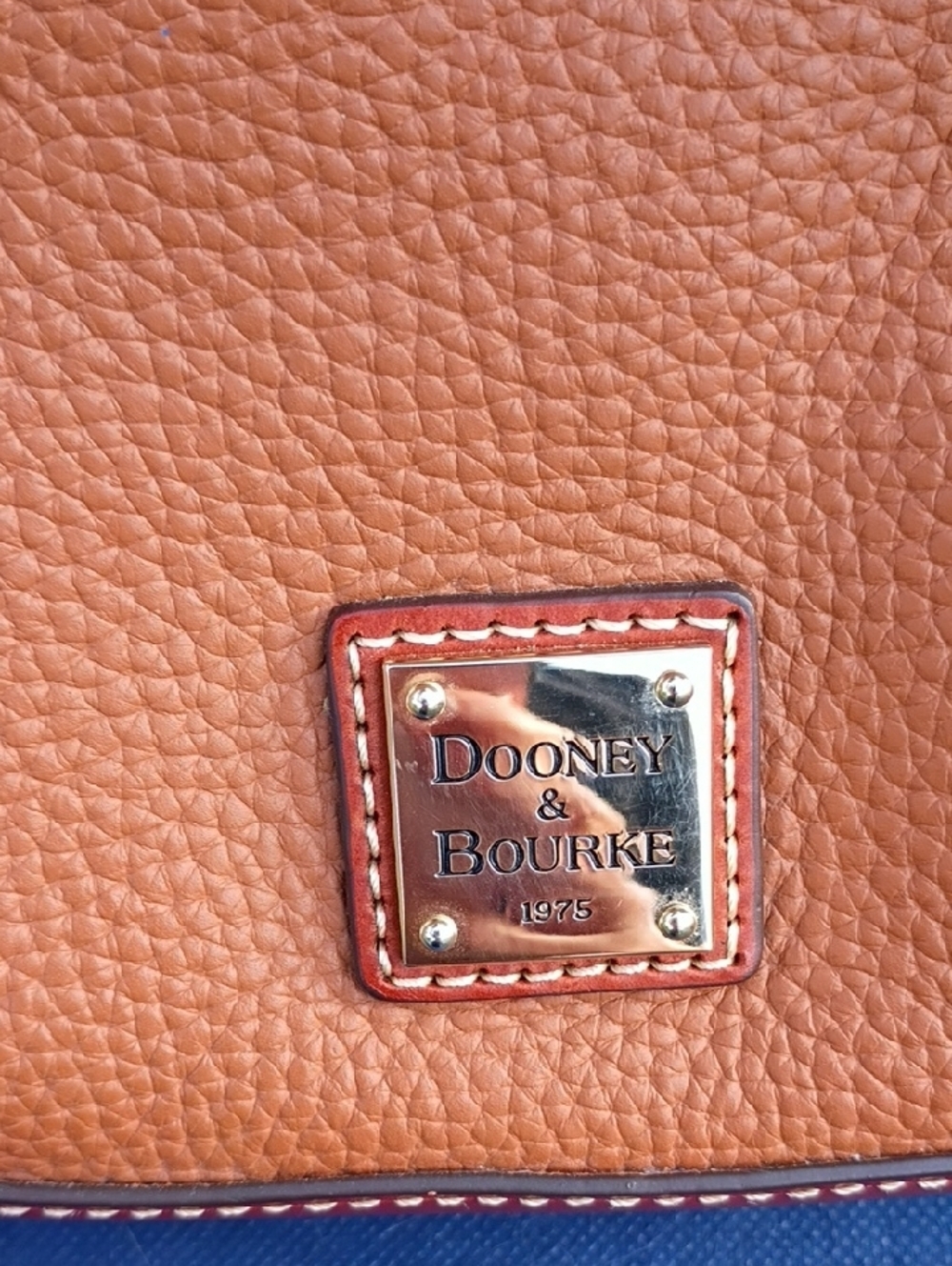 Dooney & Bourke Cognac Brown Pebbled Leather Satchel - Picture 4 of 14